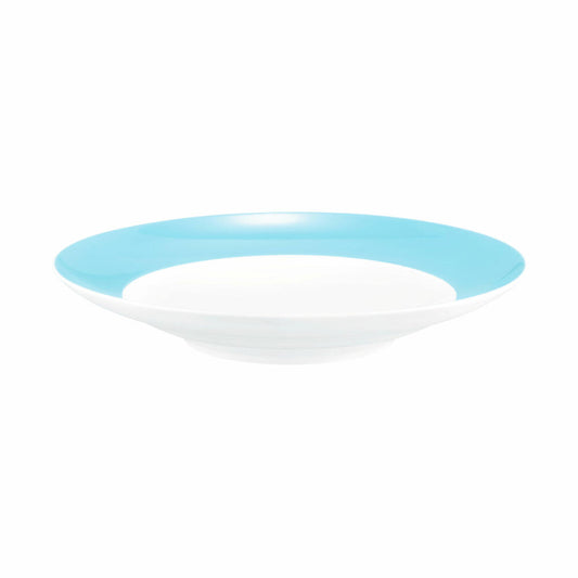 Seltmann Weiden Suppenteller Rund mit Fahne Liberty Pure Colors Lagoon Blue, Speiseteller, Porzellan, Blau, 240 ml, 001.776011