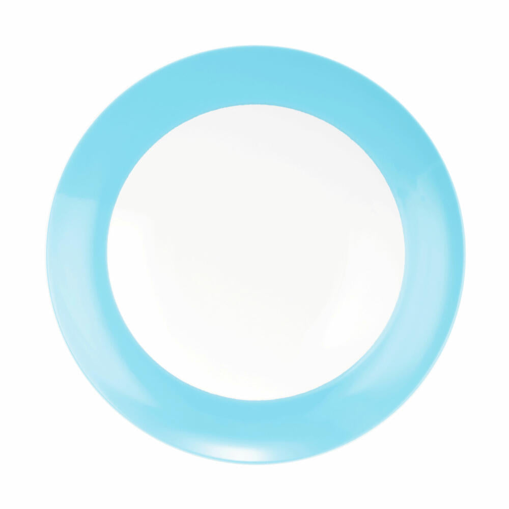 Seltmann Weiden Suppenteller Rund mit Fahne Liberty Pure Colors Lagoon Blue, Speiseteller, Porzellan, Blau, 240 ml, 001.776011