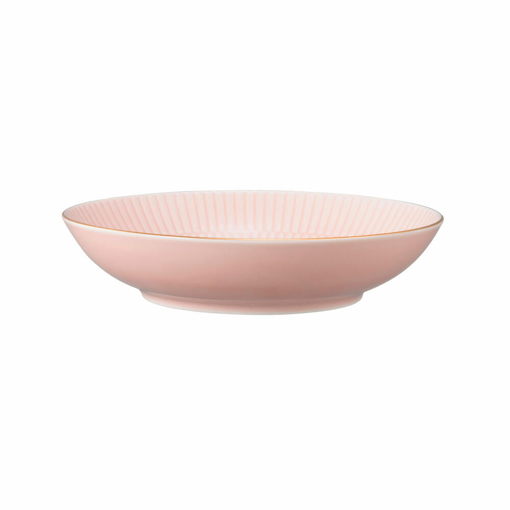 Seltmann Weiden Suppenteller Rund Amina Rosé Goldrand, Speiseteller, Porzellan, Rosa, 21.2 cm, 001.776108