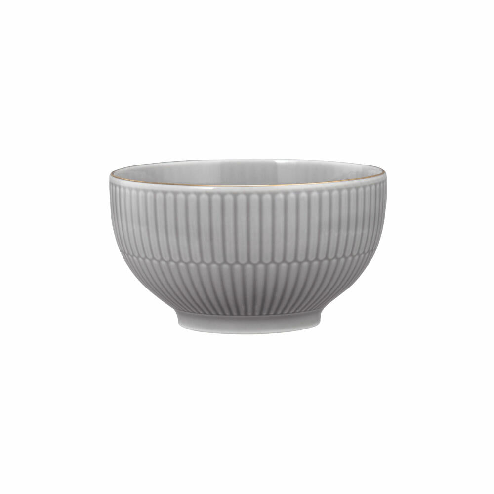 Seltmann Weiden Café au lait Schale Amina Silbergrau Goldrand, Bowlschale, Porzellan, Grau, 500 ml, 001.776126