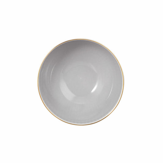 Seltmann Weiden Café au lait Schale Amina Silbergrau Goldrand, Bowlschale, Porzellan, Grau, 500 ml, 001.776126