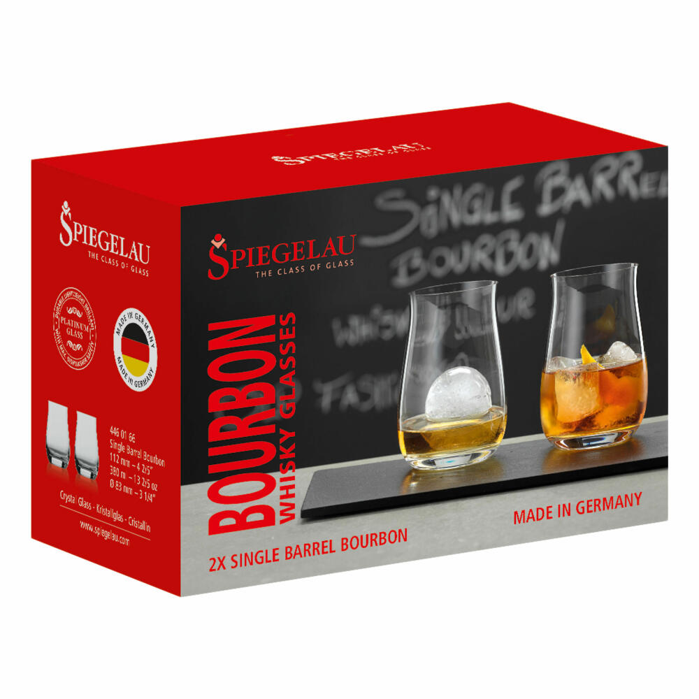 Spiegelau Special Glasses Single Barrel Bourbon, set of 2, whiskey glass, whiskey tumbler, drinking glass, crystal glass, 380 ml, 4460166