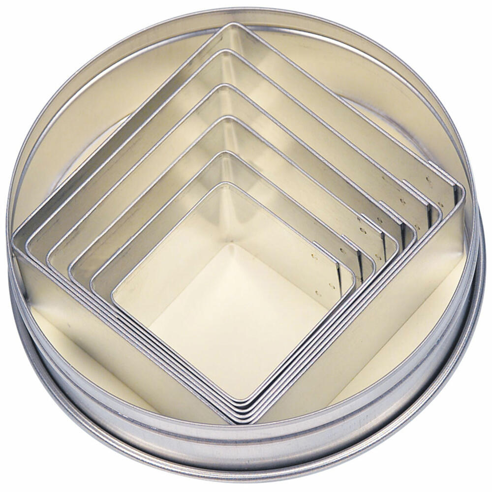 Städter cookie cutter squares, 6 pcs., cookie cutter, cookie mold, biscuit, cookies, stainless steel, 008090