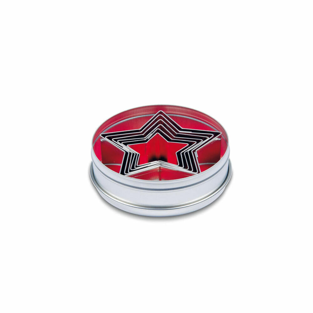 Städter cookie cutter stars, 6 pcs., cookie cutter, cookie mold, biscuit, cookies, tinplate, 018013