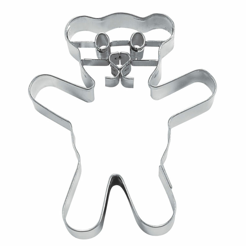 Städter Präge-Ausstecher Teddybär mit Gesicht, Ausstechform, Plätzchenform, Keks, Plätzchen, Edelstahl, 8 cm, 040106