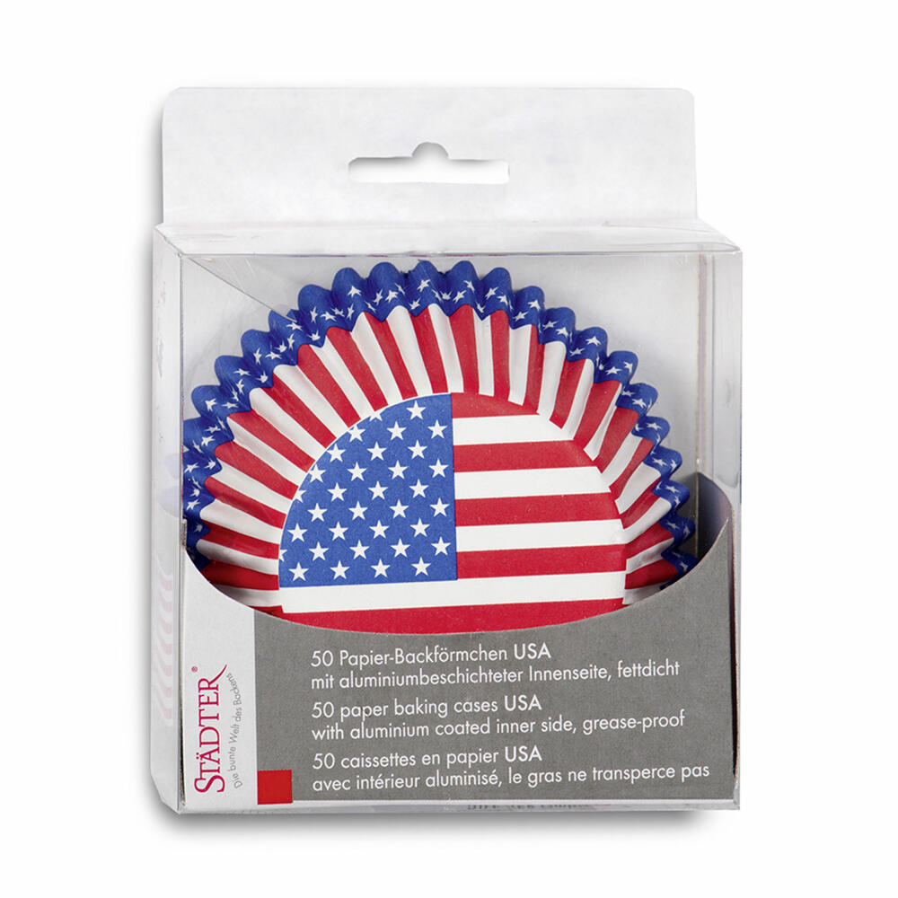 Städter Paper Baking Cups USA, 50 pieces, paper cups, baking cups, muffin cups, paper, 336445