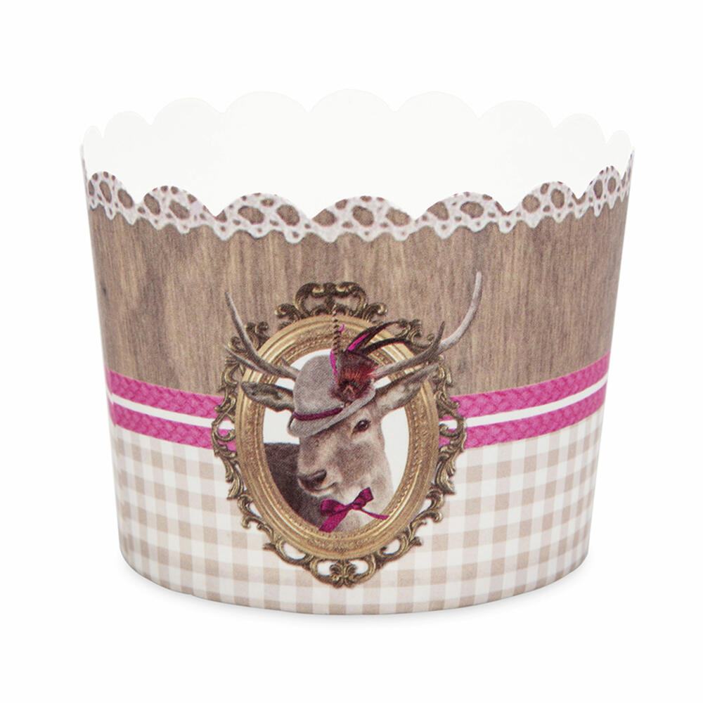 Städter Cupcake-Backform Hirschdame Maxi, 12 Stück, Papierförmchen, Backförmchen, Papierbackförmchen, Papier, 336490