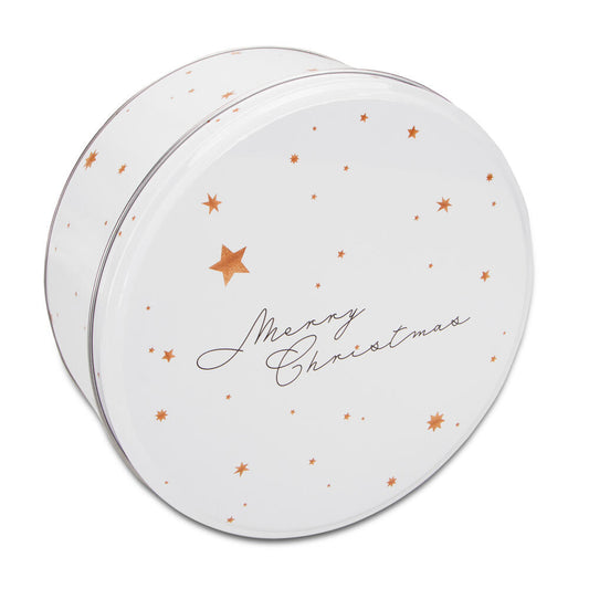 Städter Gebäckdose Merry Christmas Rund, Keksdose, Vorratsdose, Weißblech, Weiß, 22 cm, 710245