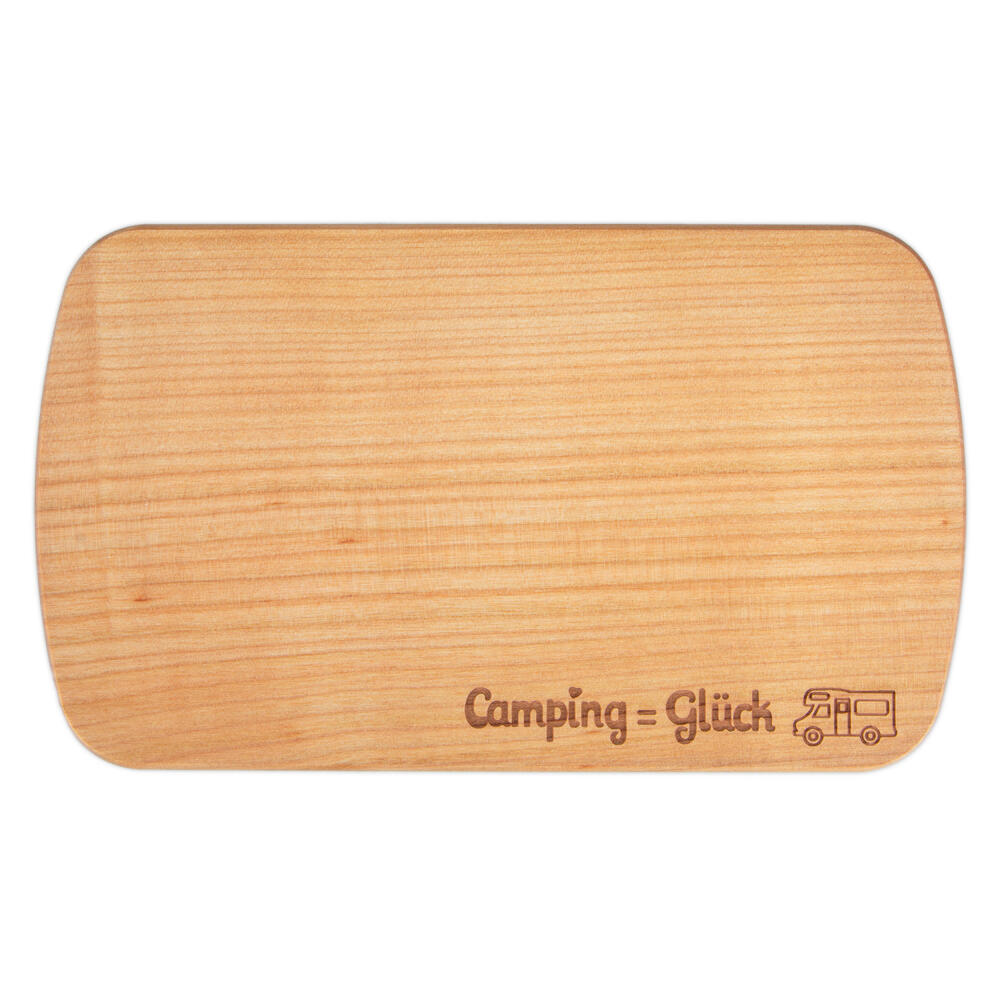 Städter Frühstücksbrettchen Camping-Glück Wohnmobil, Schneidebrett, Küchenbrett, Holz, Natur, 24 cm, 800175