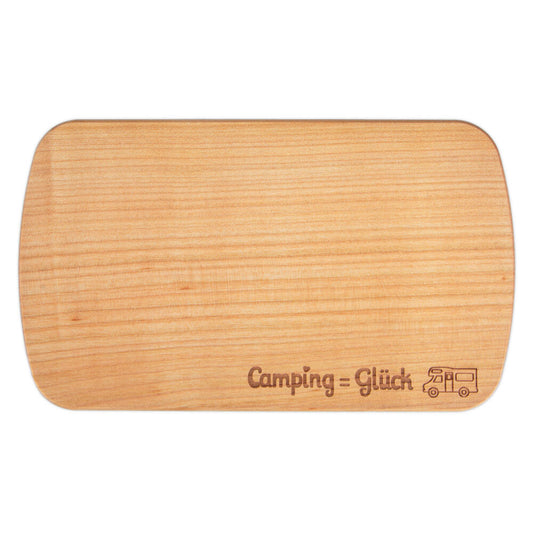 Städter Frühstücksbrettchen Camping-Glück Wohnmobil, Schneidebrett, Küchenbrett, Holz, Natur, 24 cm, 800175