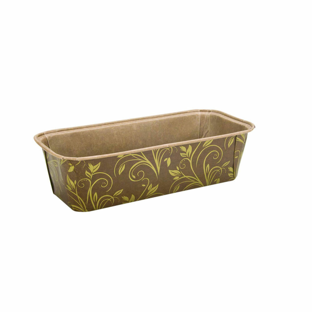 Städter Papier-Backform Kastenform Mini, 6 Stück, Papierförmchen, Papierbackförmchen, Kuchenform, Braun, 17.5 x 7 cm, 903708
