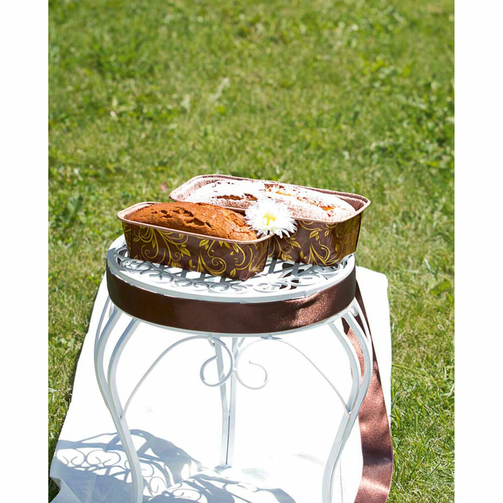 Städter Papier-Backform Kastenform Mini, 6 Stück, Papierförmchen, Papierbackförmchen, Kuchenform, Braun, 17.5 x 7 cm, 903708