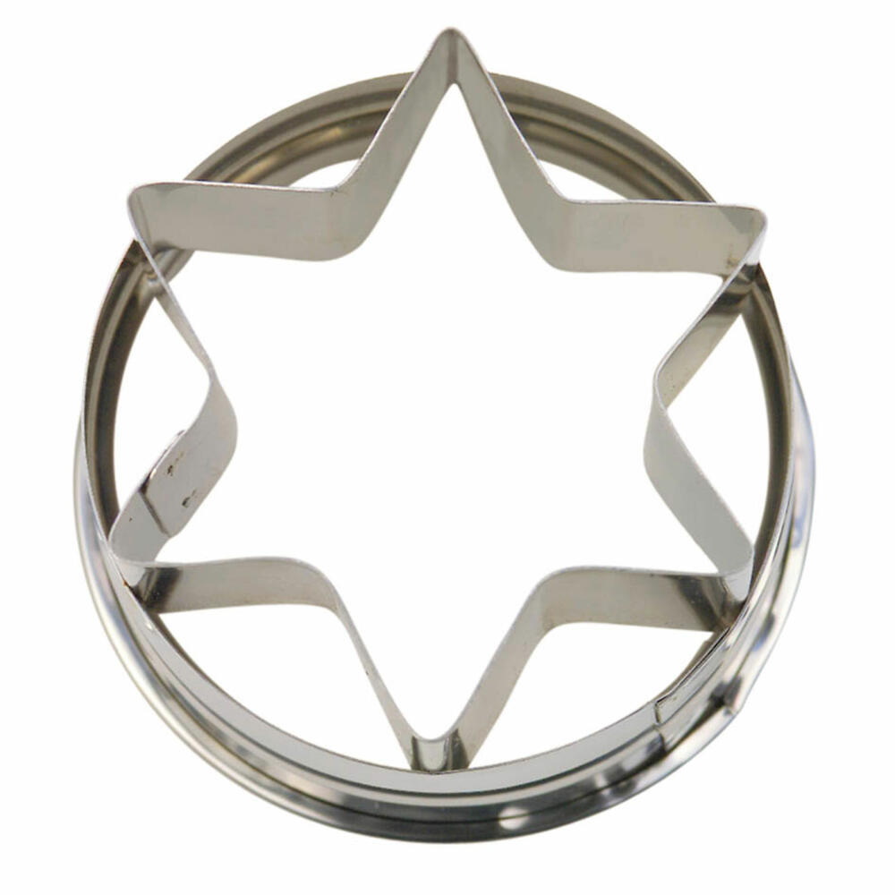 Städter Linzer-Ausstecher Stern Außenring, Ausstechform, Plätzchenform, Keks, Plätzchen, Edelstahl, Ø 4.8 cm, 956088