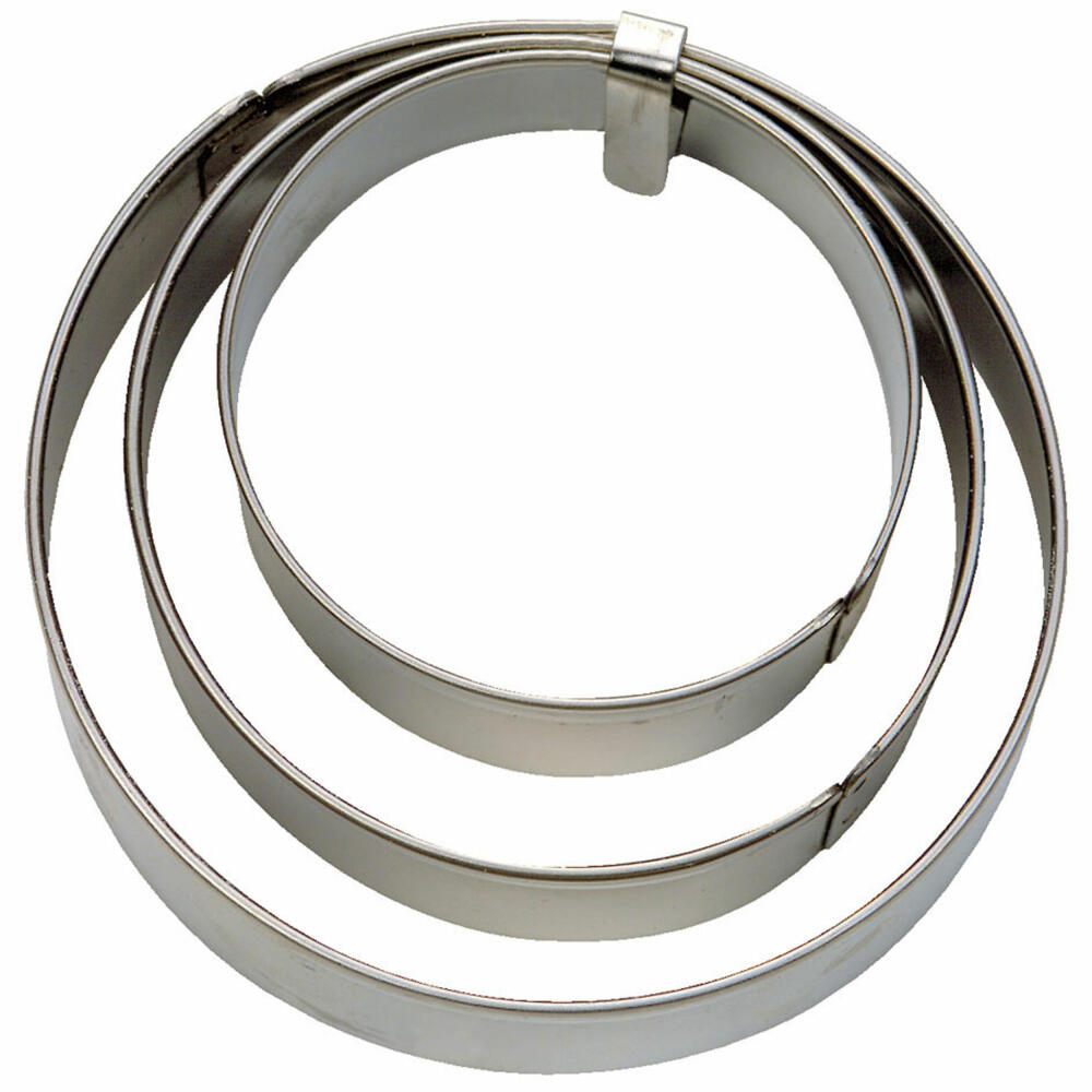 Städter Terrassen-Ausstecher Ring Set Glatt Set, 3-tlg., Ausstechform, Plätzchenform, Keks, Plätzchen, Edelstahl, 956163