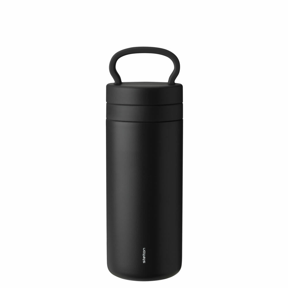 Stelton Thermobecher Tabi, Edelstahl, Kunststoff, Silikon, Black, 400 ml, 370