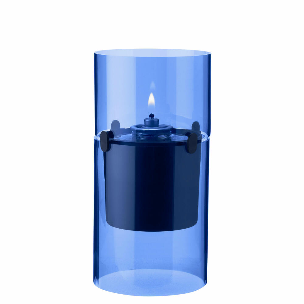 Stelton lantern Lucie Azure, for oil candles, borosilicate glass, blue, 17.5 cm, 497-2