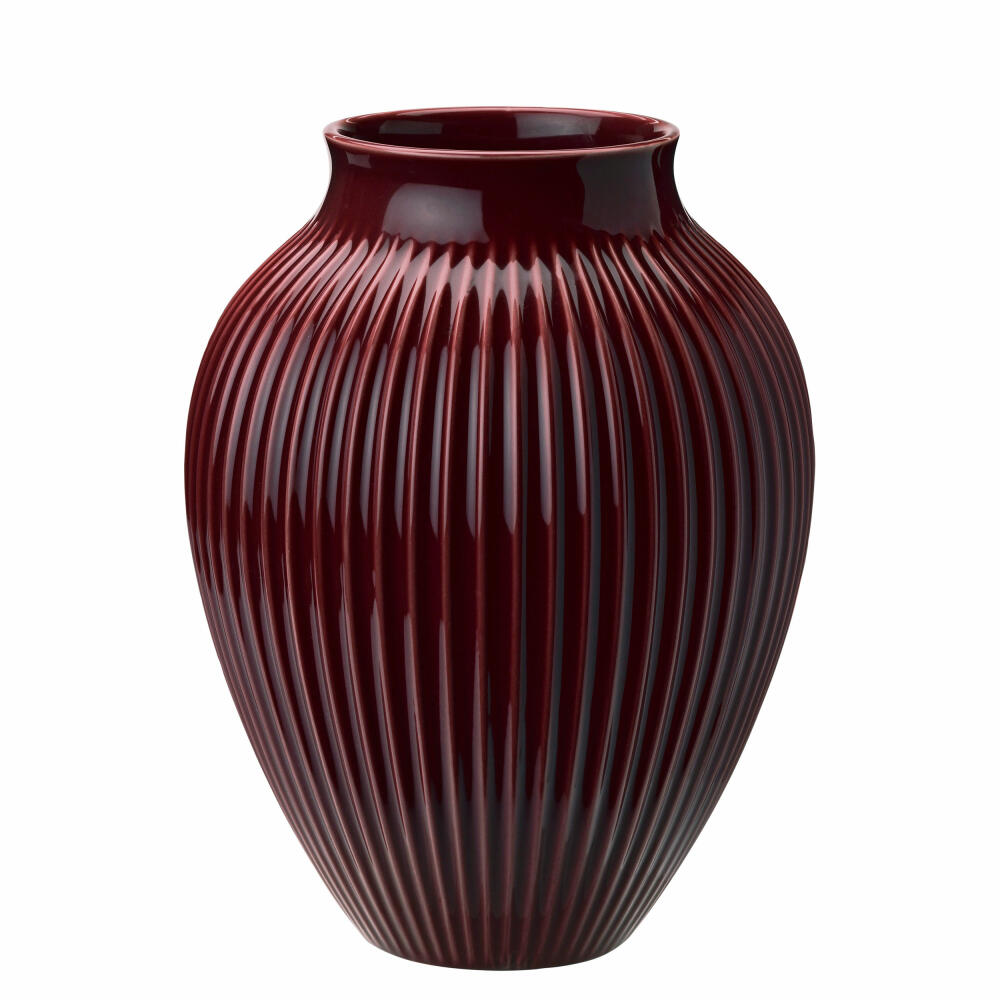 Knabstrup Vase Ripple, decorative vase, flower vase, ceramic, Berry, 27 cm, K1234-2