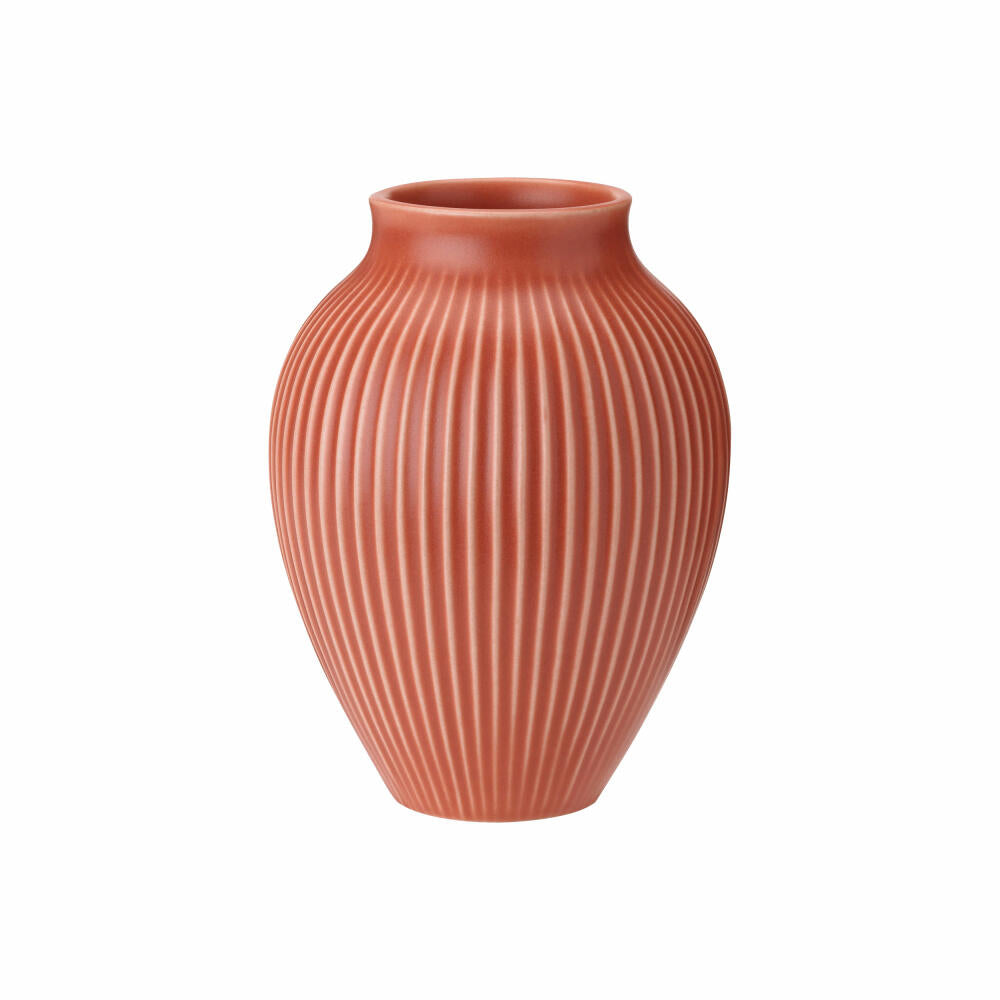 Knabstrup Vase Ripple, Dekovase, Blumenvase, Keramik, Coral, 12.5 cm, K1236-3