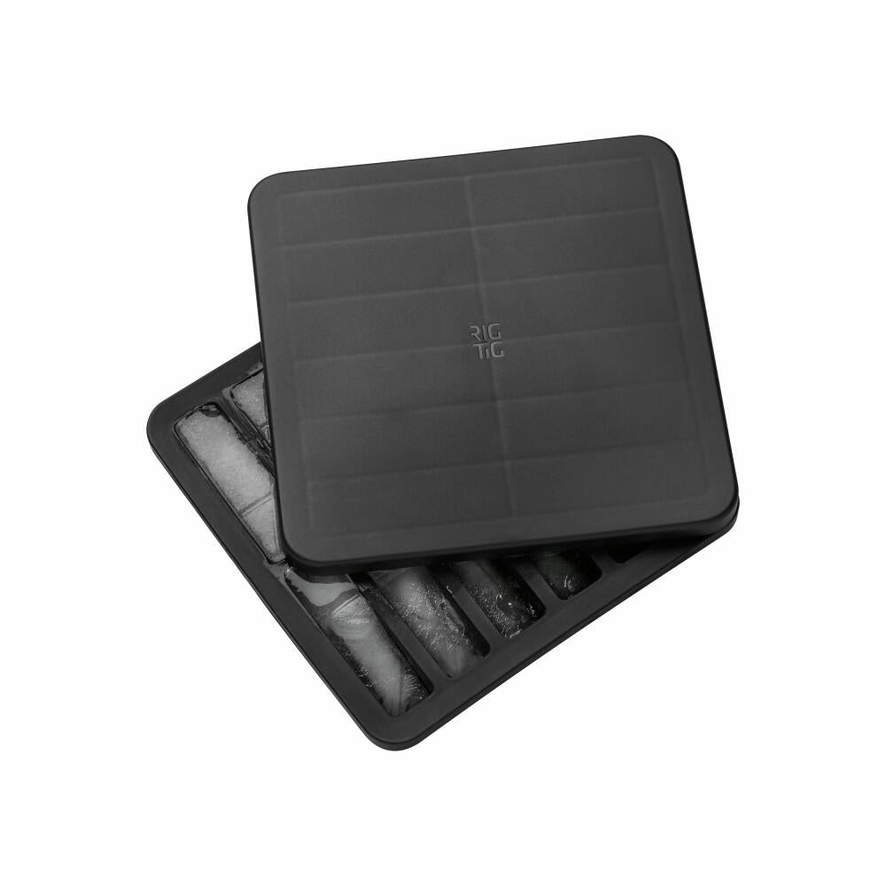Rig-Tig Eiswürfelbox Freeze-It schmal mit Deckel, Kunststoff, Silikon, Black, Z00550-1