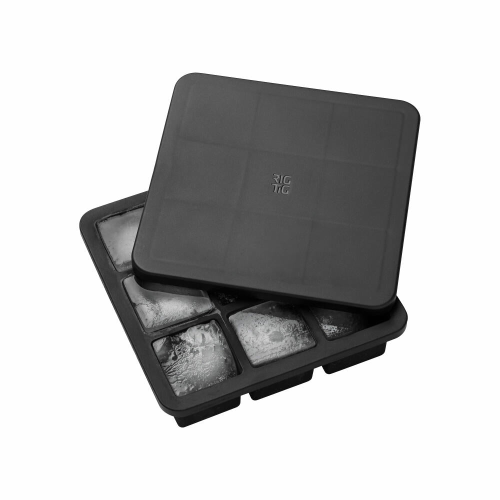 Rig-Tig Eiswürfelbox Freeze-It kubisch mit Deckel, Kunststoff, Silikon, Black, Z00551-1
