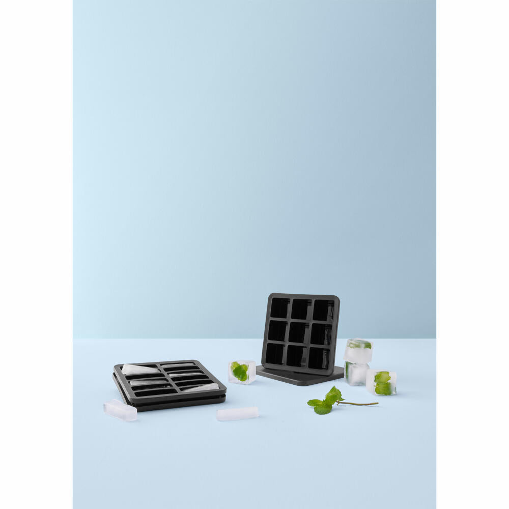 Rig-Tig Eiswürfelbox Freeze-It kubisch mit Deckel, Kunststoff, Silikon, Black, Z00551-1