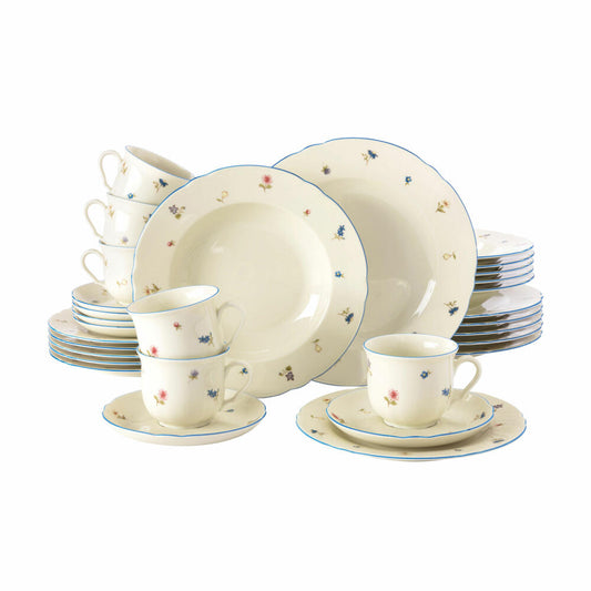 Seltmann Weiden Marieluise combination service, 30 pieces, A, crockery set, combination service, crockery, porcelain, scattered flower, 001.763364