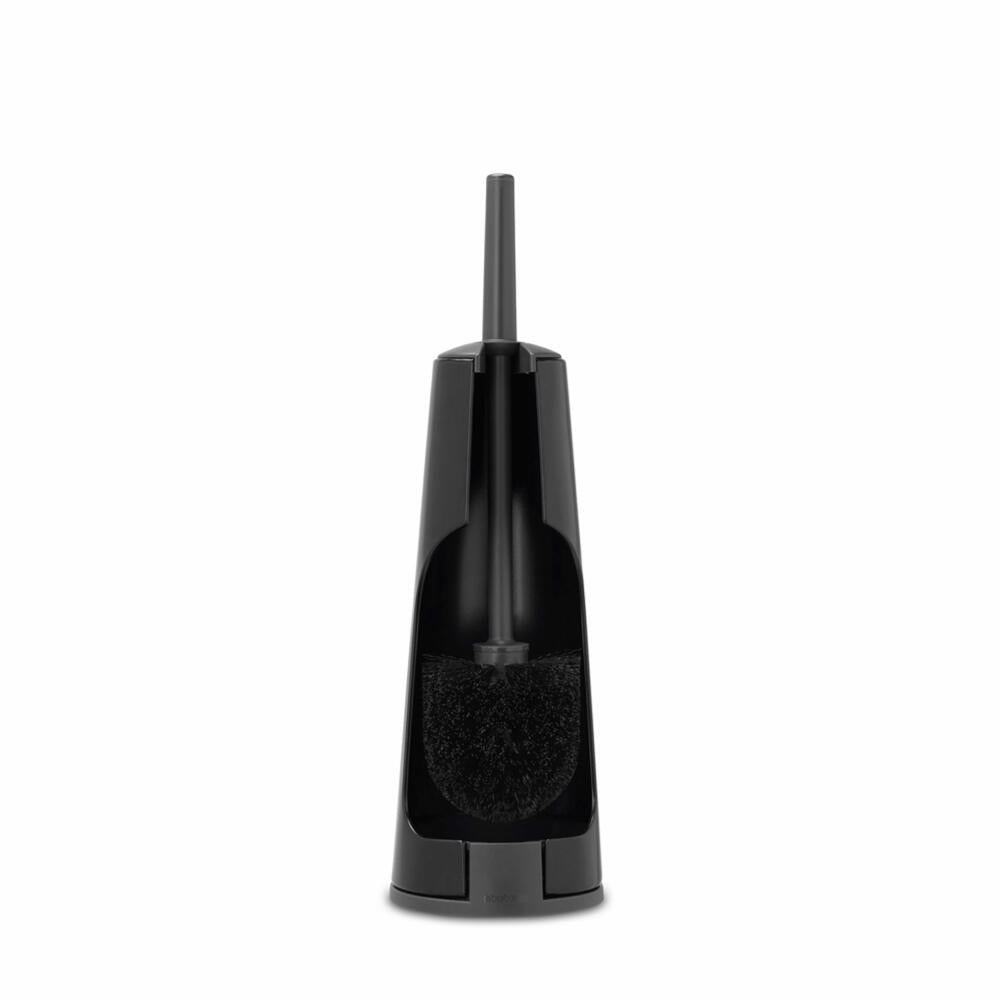 Brabantia Toilettenbürste und Halter ReNew, Toilettenbürstengarnitur, WC-Garnitur, Matt Black, 108587