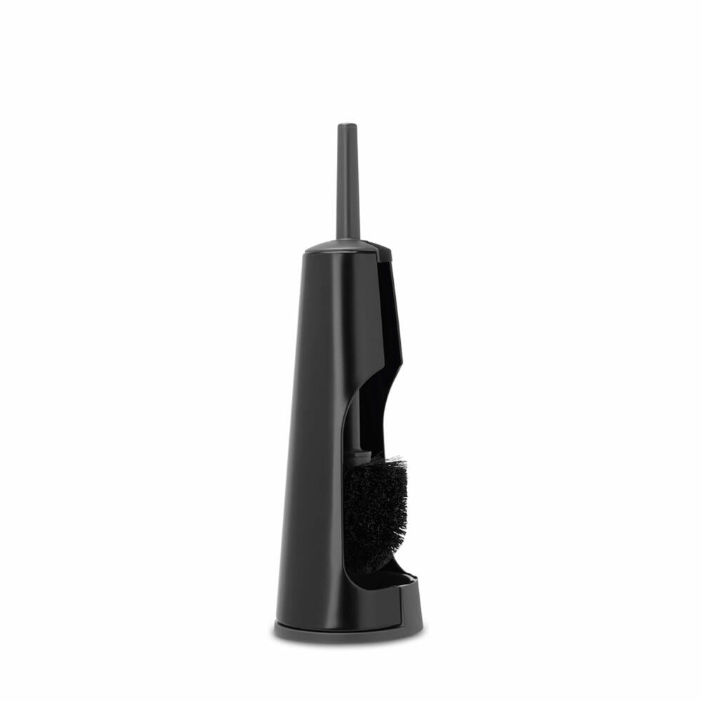 Brabantia Toilettenbürste und Halter ReNew, Toilettenbürstengarnitur, WC-Garnitur, Matt Black, 108587
