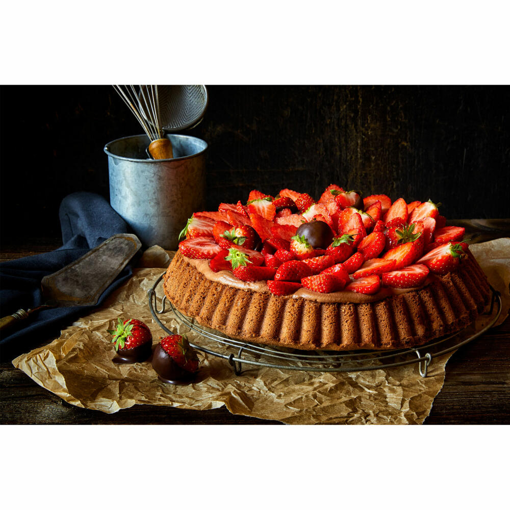 Birkmann Basic Baking fruit base mold, cake mold, cake baking mold, baking mold, fruit base, carbon steel, Ø 28 cm, 883123