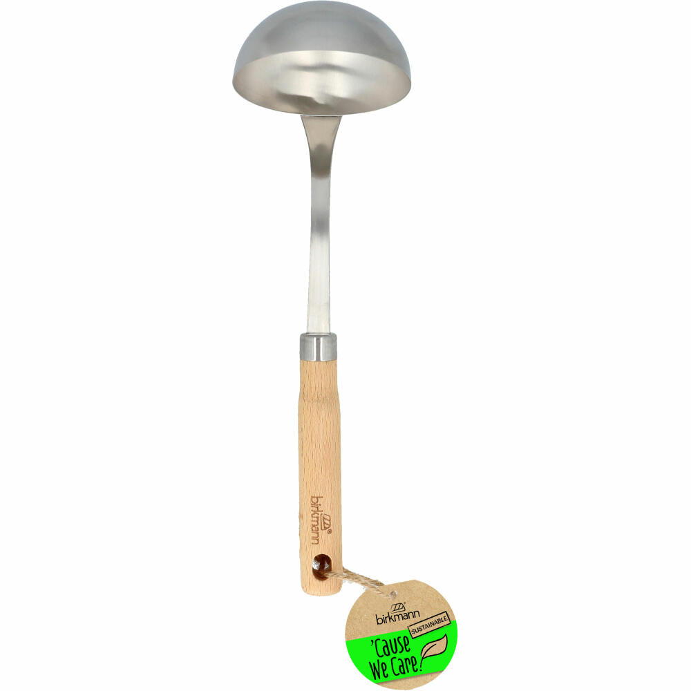 Birkmann Cause We Care Suppenkelle, Groß, Schöpfkelle, Schöpflöffel, Edelstahl / Buchenholz, 31 x 9 cm, 889347