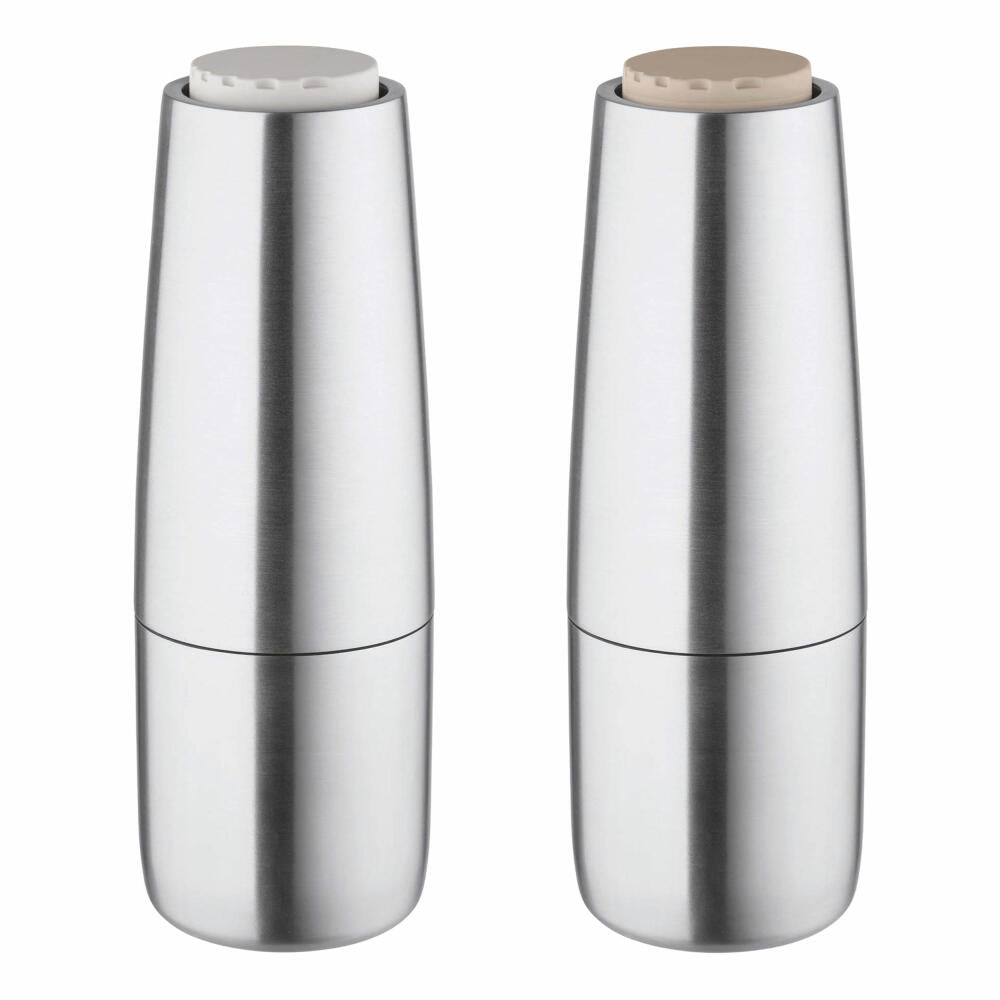 Blomus salt &amp; pepper mill SALPI, matt stainless steel, plastic, ceramic, silver, Nomad + Moonbeam, 180 ml, 63956