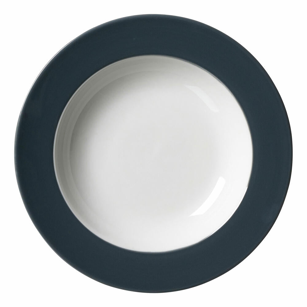 Ritzenhoff & Breker Teller Tief Doppio, Speiseteller, Suppenteller, Pastateller, Porzellan, Anthrazit, Ø 22 cm, 430219