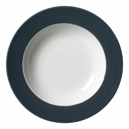 Ritzenhoff & Breker Teller Tief Doppio, Speiseteller, Suppenteller, Pastateller, Porzellan, Anthrazit, Ø 22 cm, 430219