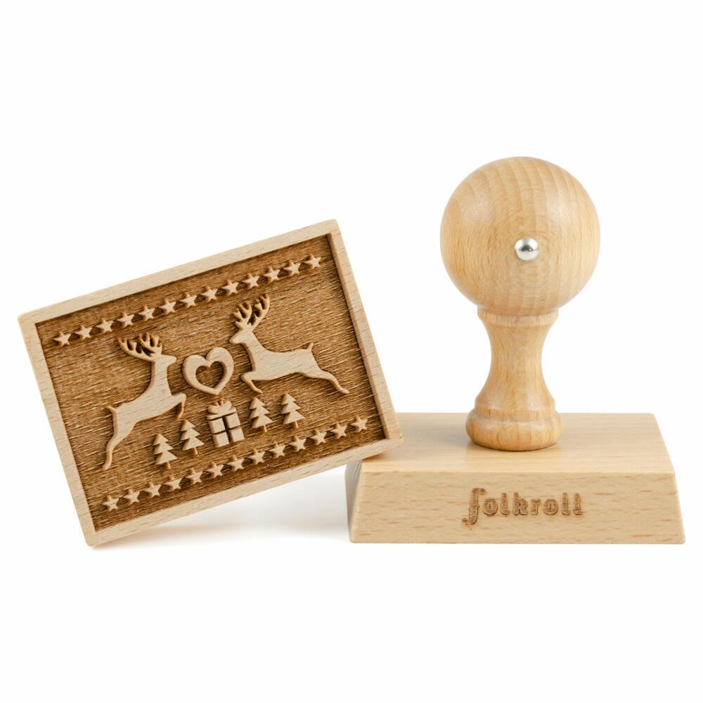 Folkroll Keksstempel Magische Weihnacht, 70x50 mm, Cookiestempel, Backstempel, Keks, Stempel, Motiv, Buchenholz, 334690