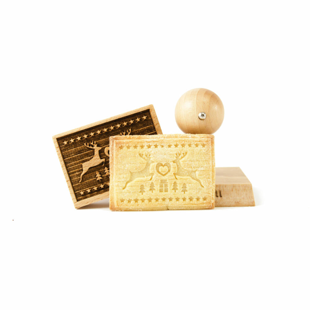 Folkroll Keksstempel Magische Weihnacht, 70x50 mm, Cookiestempel, Backstempel, Keks, Stempel, Motiv, Buchenholz, 334690