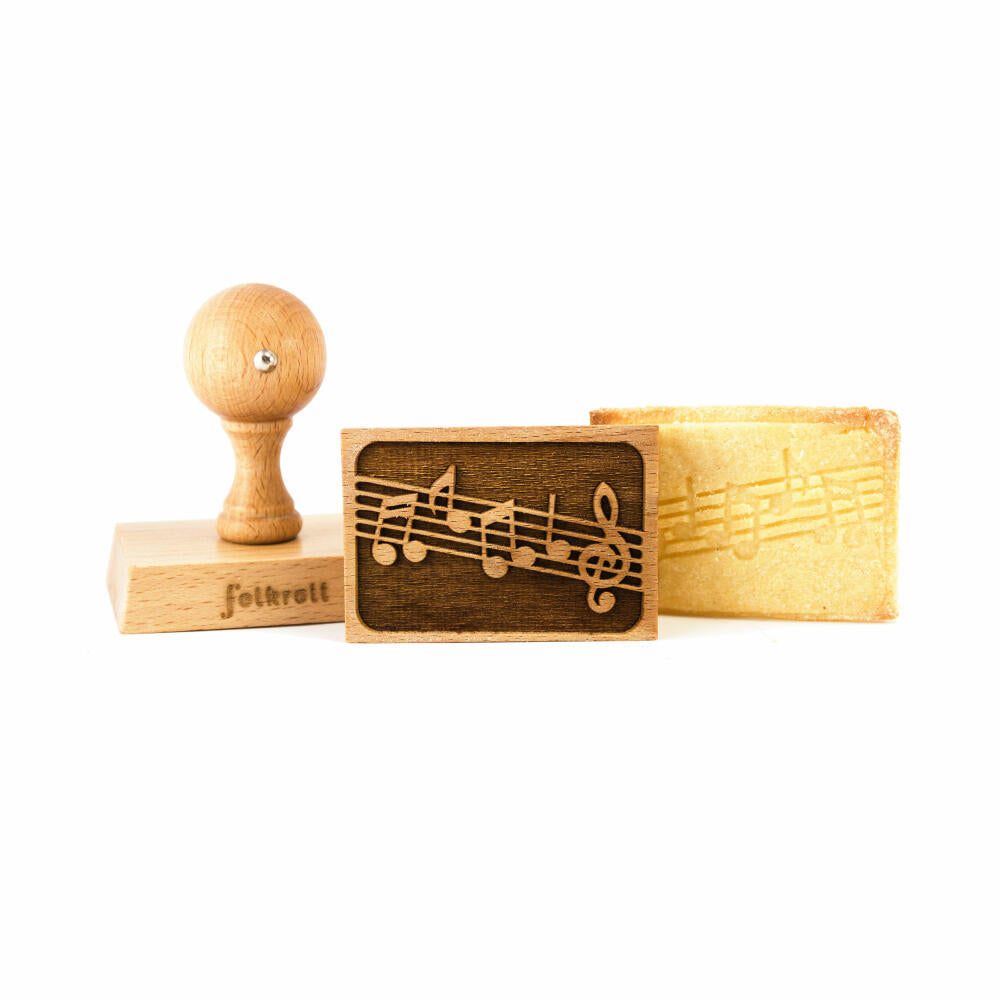 Folkroll Keksstempel Musik, 70x50 mm, Cookiestempel, Backstempel, Keks, Stempel, Motiv, Buchenholz, 334768
