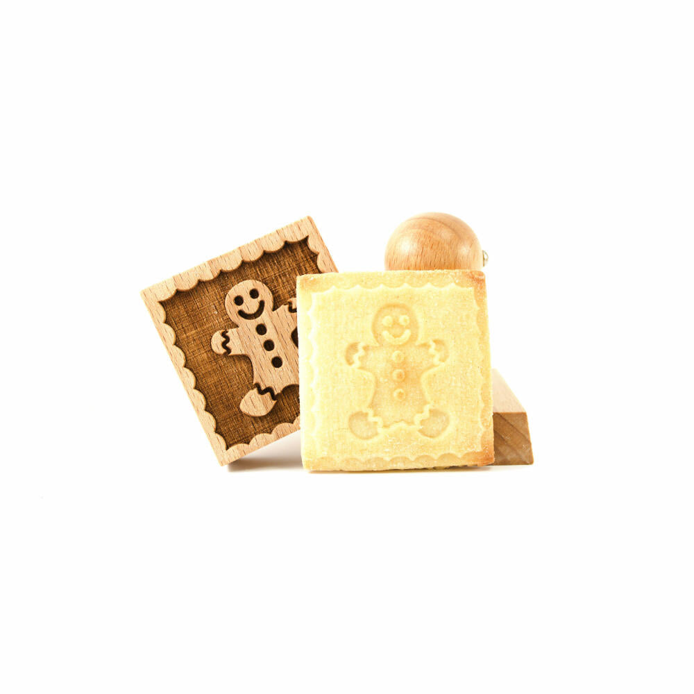 Folkroll Keksstempel Lebkuchenmann, 55x55 mm, Cookiestempel, Backstempel, Keks, Stempel, Motiv, Buchenholz, 334805