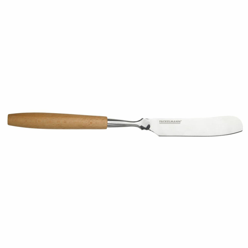 Fackelmann Eco Butter- und Frischkäsemesser Nature, Streichmesser, Buche, Edelstahl, 25 cm, 31039