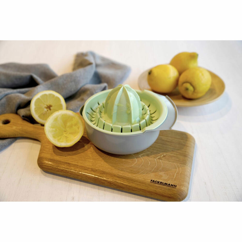 Fackelmann Lemon Squeezer Eco, Citrus Press, Juicer, Green PE, grey, mint, 500 ml, 33001