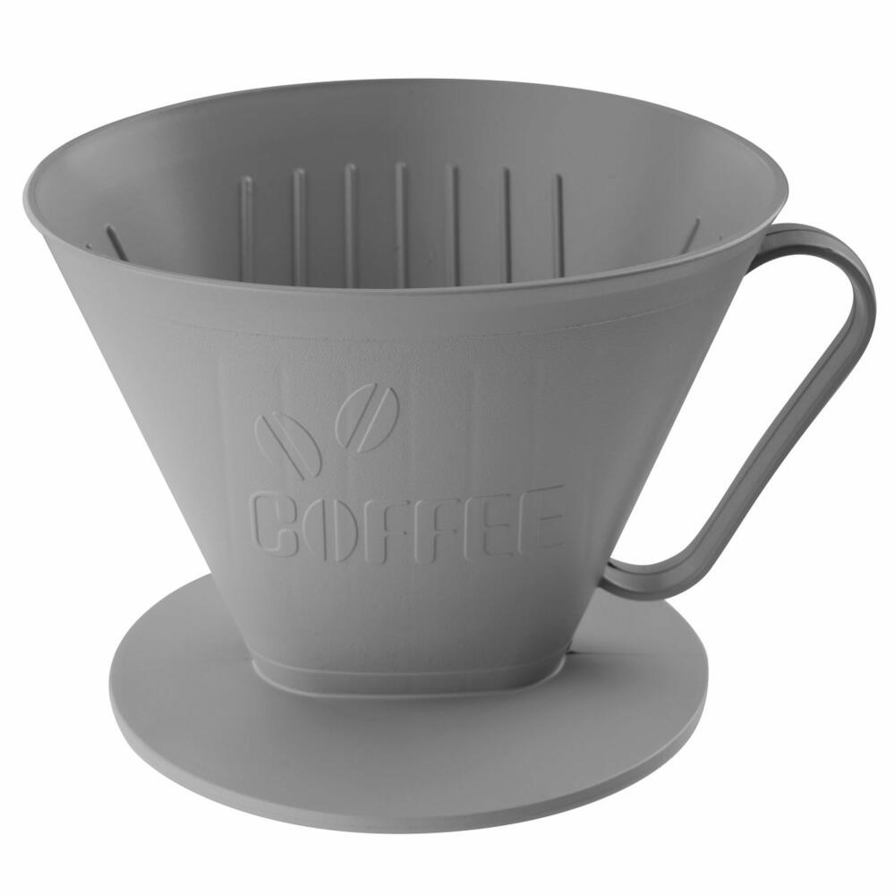 Fackelmann filter container for coffee Eco, filter holder, filter attachment, Green PE, grey, size 4, 33015