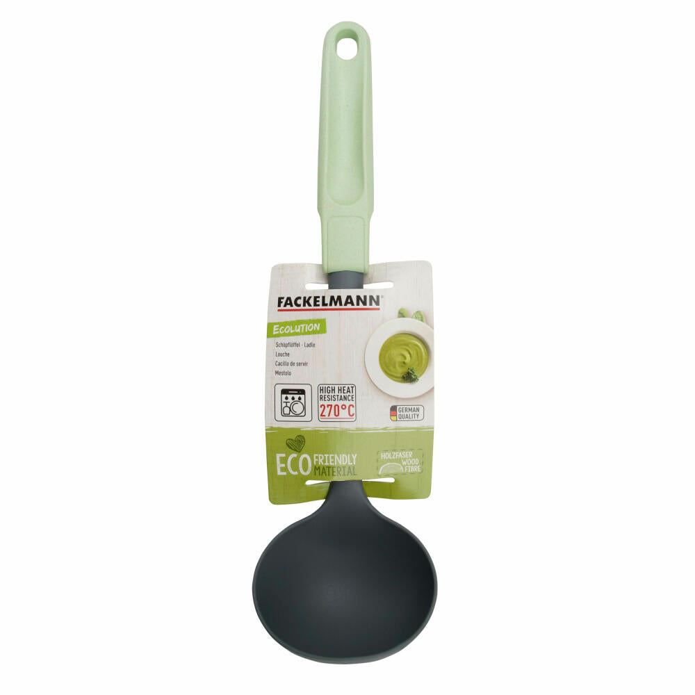 Fackelmann Schöpflöffel Ecolution, Kochlöffel, Küchenutensil, Materialmix, Mintgrün, 31 cm, 33062