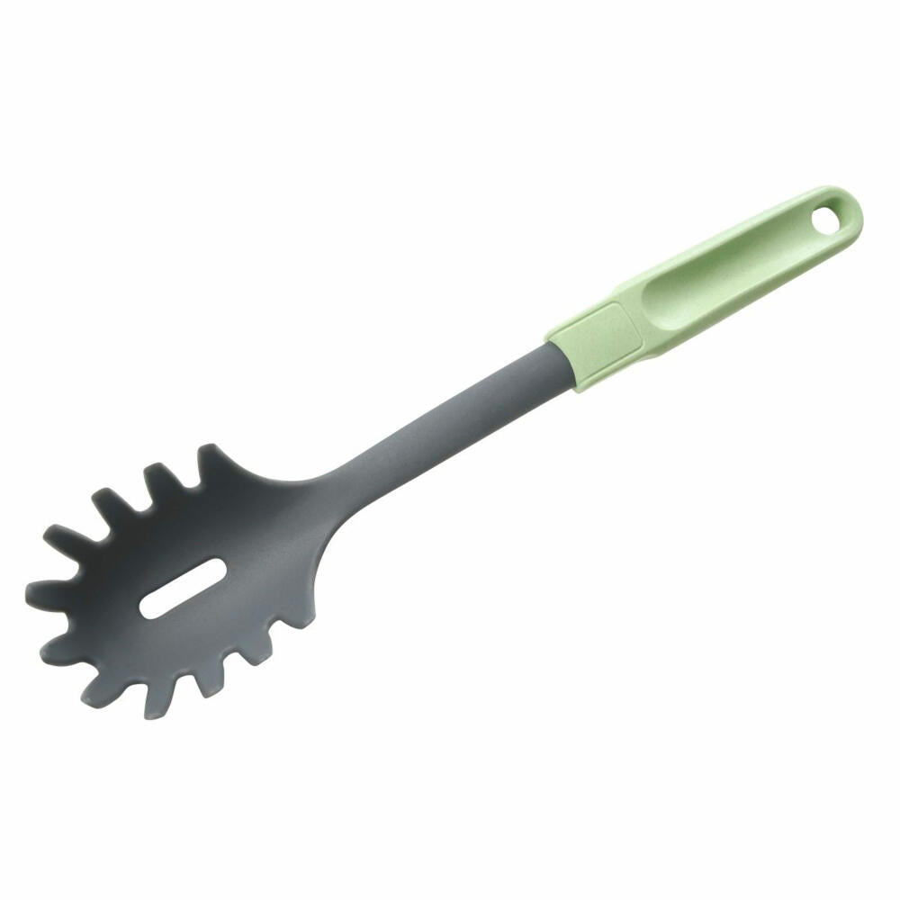 Fackelmann Spaghettilöffel Ecolution, Pastalöffel, Nudelkelle, Materialmix, Mintgrün, 32 cm, 33064