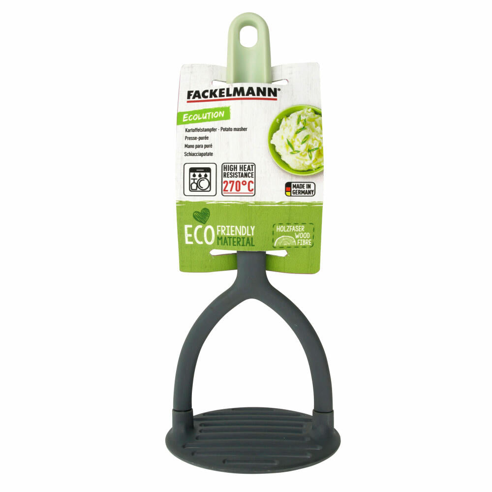 Fackelmann Kartoffelstampfer Ecolution, Kartoffelpresse, Stampfer, Materialmix, Mintgrün, 25 cm, 33065