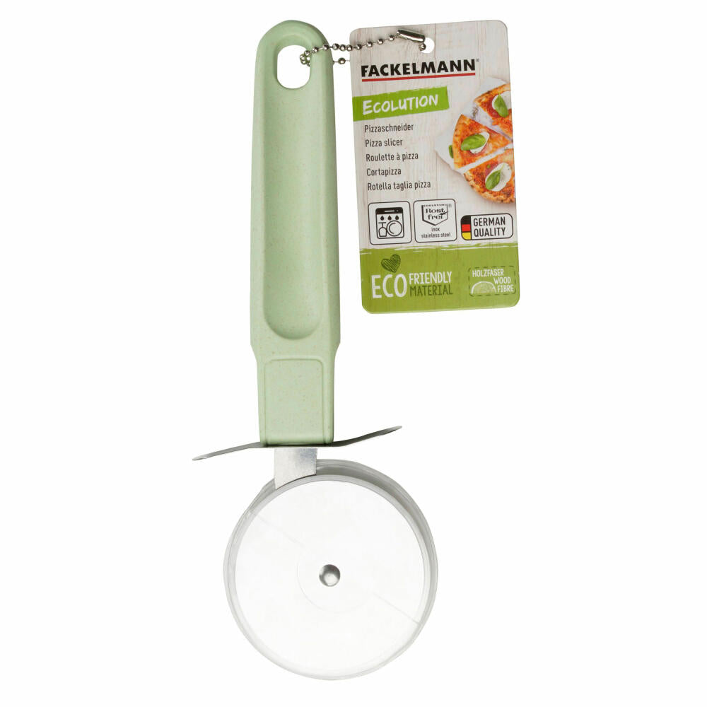 Fackelmann Pizzaschneider Ecolution, Pizzaroller, Pizzarad, Materialmix, Mintgrün, 20 cm, 33070