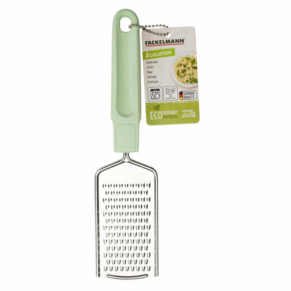 Fackelmann Handreibe Ecolution, Küchenreibe, Reibe, Materialmix, Mintgrün, 24 cm, 33071