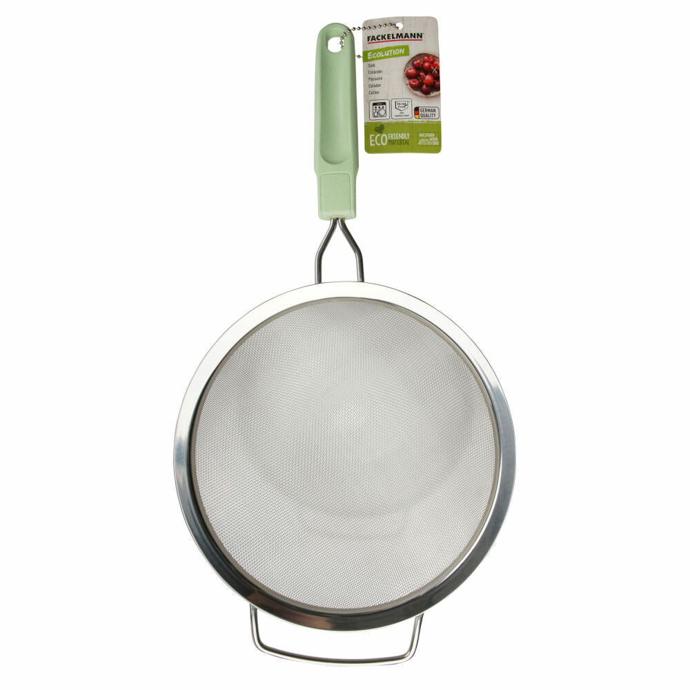 Fackelmann Sieve Ecolution, kitchen sieve, mesh sieve, stainless steel, mint green, D 20 cm, 33077
