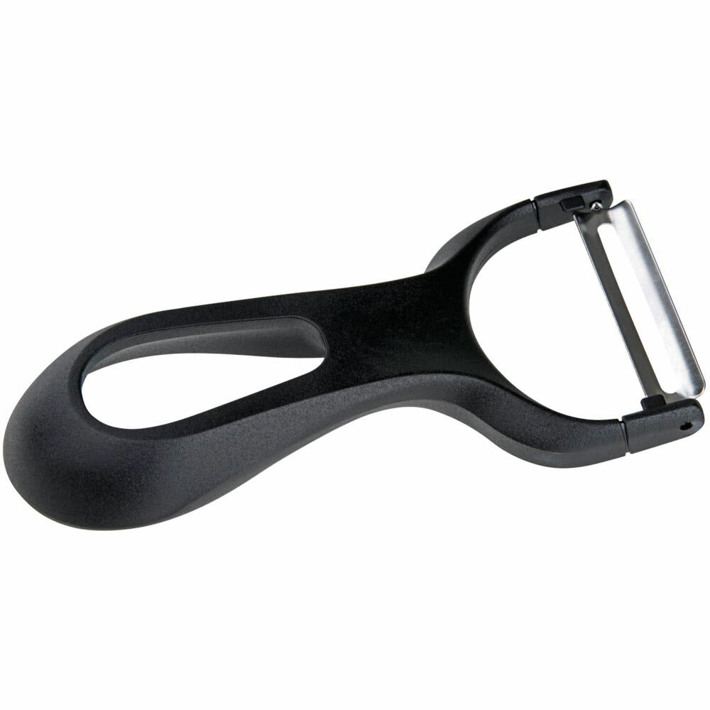 Fackelmann Ziehschäler Ergonomic, Sparschäler, Gemüseschäler, Edelstahl, PP, Schwarz, 13.5 cm, 41978