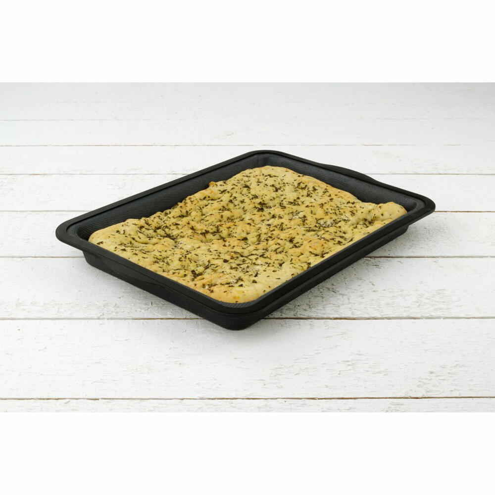 Fackelmann Zenker Baking Pan, Oven Dish, Silicone Baking Pan, Nylon, Black, 36 x 26 cm, 43576