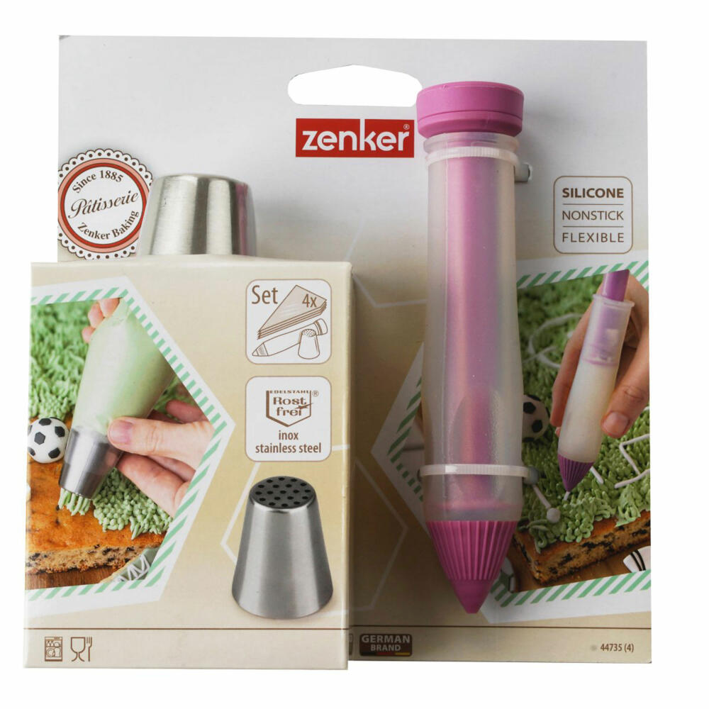 Zenker Spielfeld-Dekorier-Set, 6-teilig, Garnierset mit Spritzbeuteln, 44735