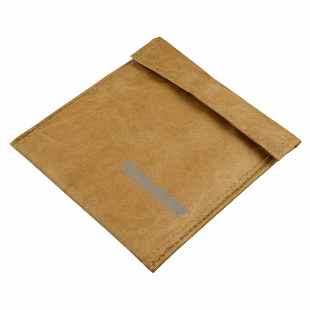 Fackelmann Snacktüte Lunchbag, Frühstücksbeutel, isoliert, Tyvek, Braun, 20 x 15 cm, 47185